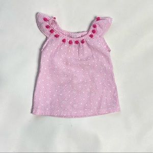 GUC Pink Seer Sucker Pom Pom Top 18months